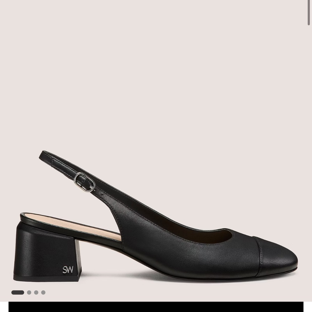 NEW Stuart Weitzman Black Slingback Heels